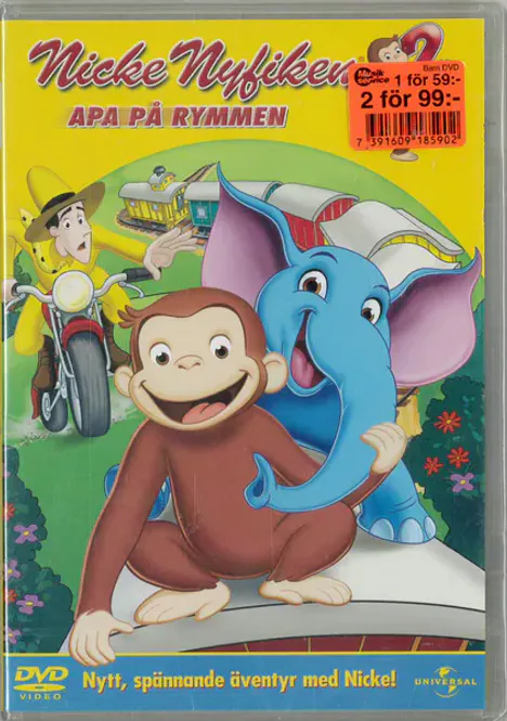Huvudbild Nicke Nyfiken 2 - Apa på rymmen! (dvd) beg