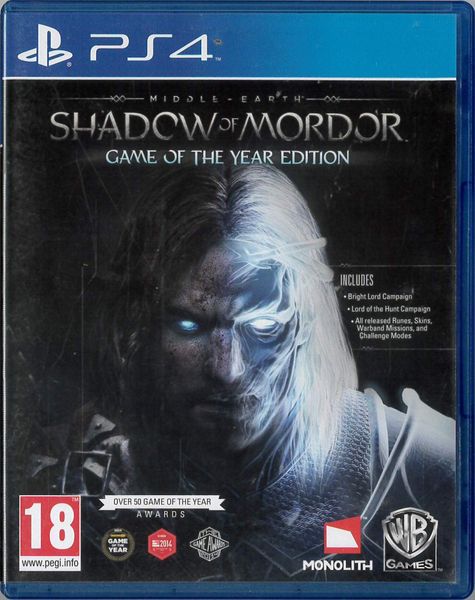 Middle-earth:Shadow Of Mordor -GOTY edition (Ps4) beg